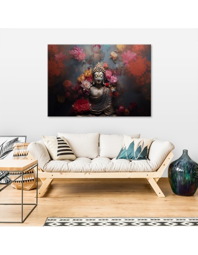 Canvas print AI - Buddha flowers Zen abstract | FEEBY