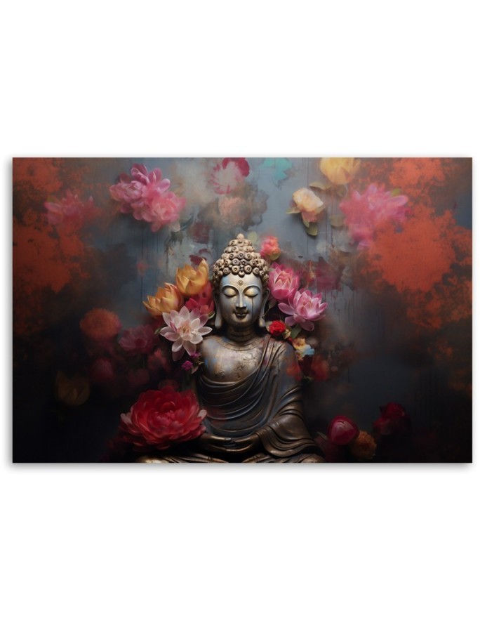 Canvas print AI - Buddha flowers Zen abstract | FEEBY