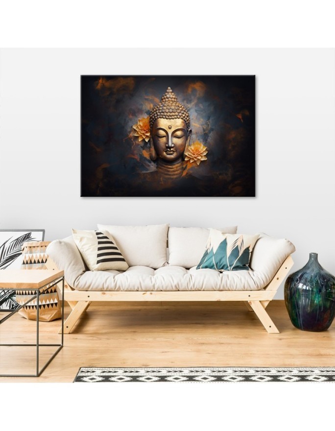 AI Wall art decoration - Golden Buddha abstract | FEEBY