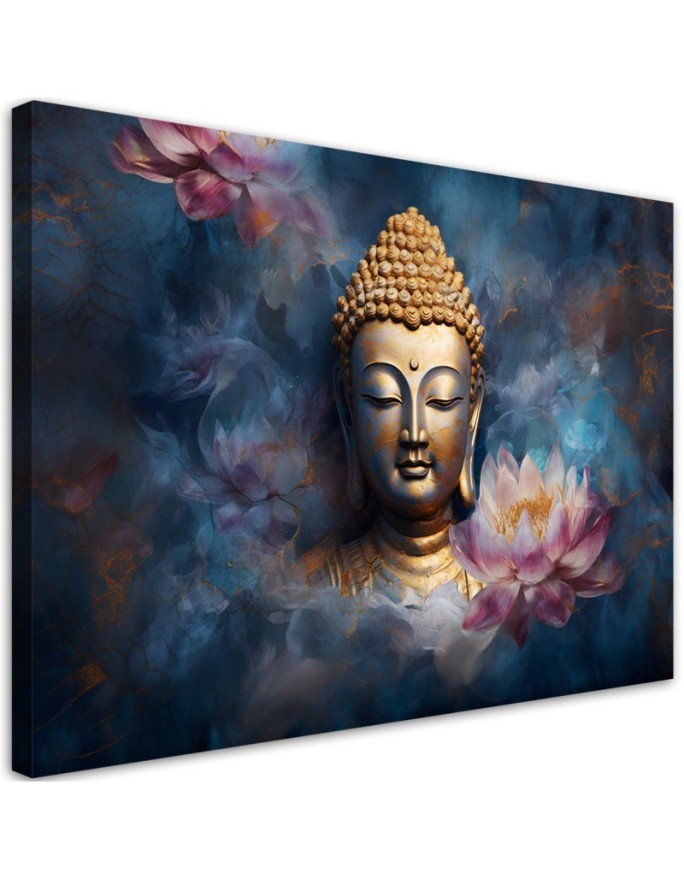 Trendy AI Canvas paintings - Buddha and zen flowers | FEEBY