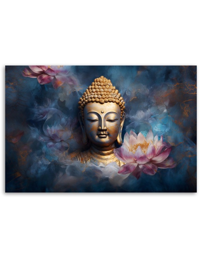 Trendy AI Canvas paintings - Buddha and zen flowers | FEEBY