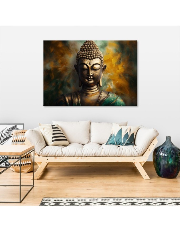 AI Canvas prints - Buddha statue abstract | FEEBY