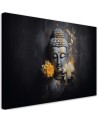AI Prints Canvas prints for the living room - Grey Buddha and flowers | FEEBY