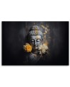 AI Prints Canvas prints for the living room - Grey Buddha and flowers | FEEBY