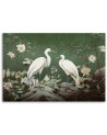 Stylish AI Canvas paintings for living room - White Cranes Abstraction | FEEBY
