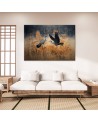 Modern AI Canvas paintings for living room - Crane Birds Abstraction | FEEBY