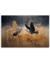 Modern AI Canvas paintings for living room - Crane Birds Abstraction | FEEBY