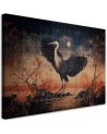 Printed AI Canvas prints for living room - Crane Nature Oriental | FEEBY
