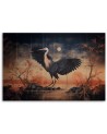 Printed AI Canvas prints for living room - Crane Nature Oriental | FEEBY