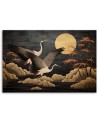 Stylish AI Canvas paintings for living room - Peacocks against the moon | FEEBY