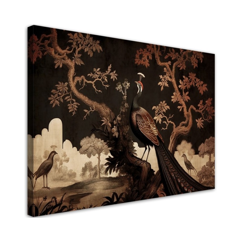 Beautiful AI Canvas paintings for the living room - Oriental peacock in the tree | FEEBY