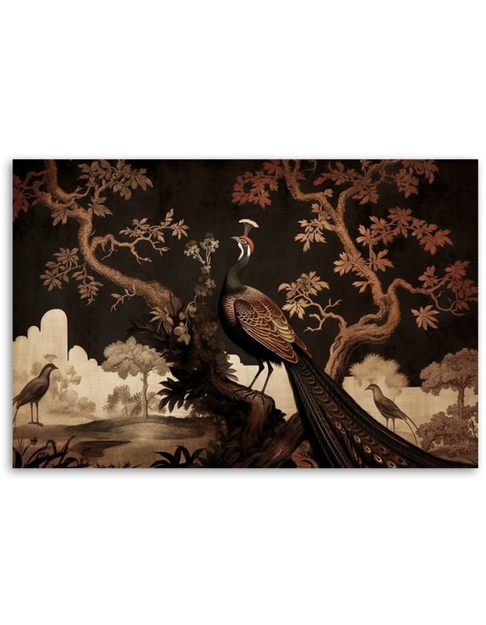 Beautiful AI Canvas paintings for the living room - Oriental peacock in the tree | FEEBY