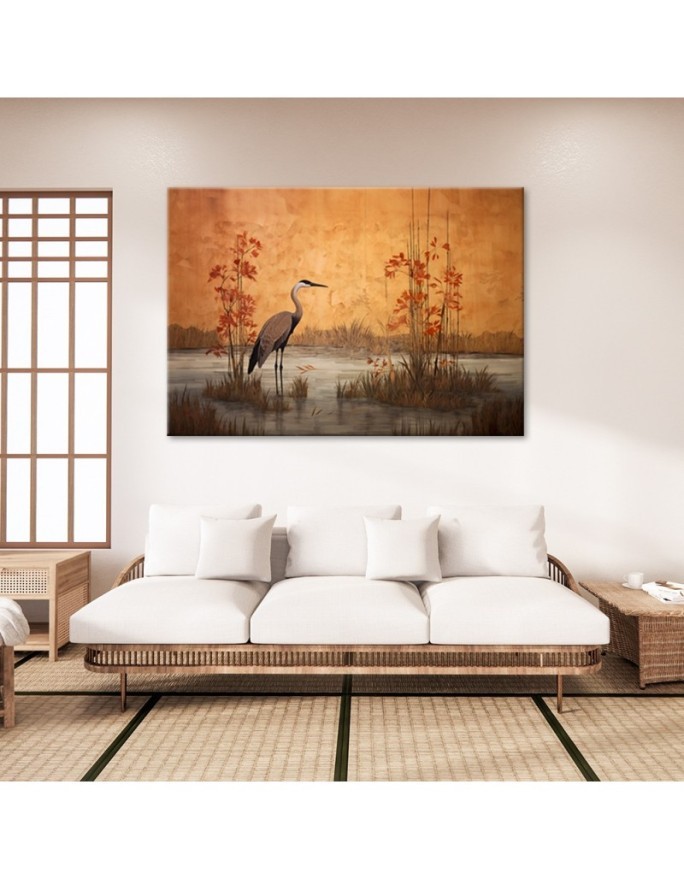 Wall art paintings for the living room - Oriental crane | FEEBY
