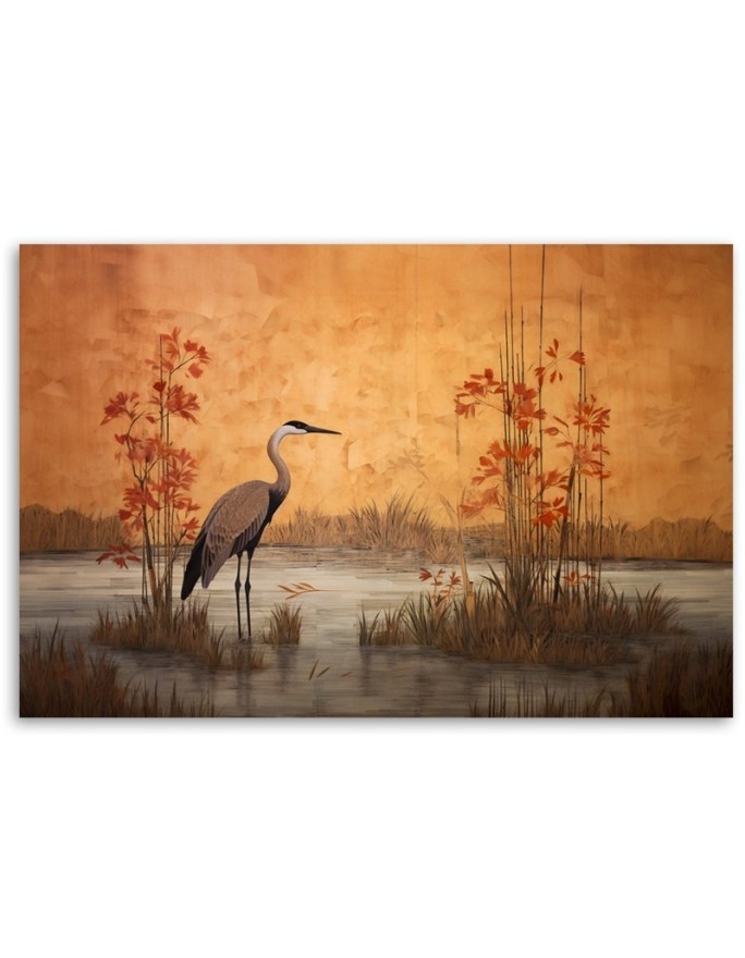 Wall art paintings for the living room - Oriental crane | FEEBY