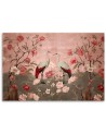 Wall art paintings for the bedroom - Chinoiserie flowers and birds | FEEBY