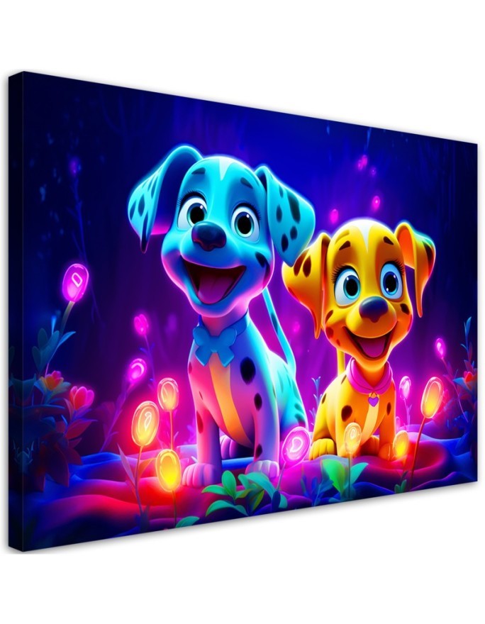 AI children's Canvas paintings - Cute cartoon dogs | FEEBY