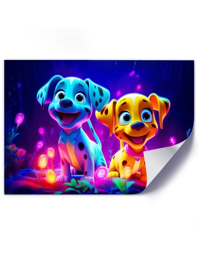 AI children's Canvas paintings - Cute cartoon dogs | FEEBY