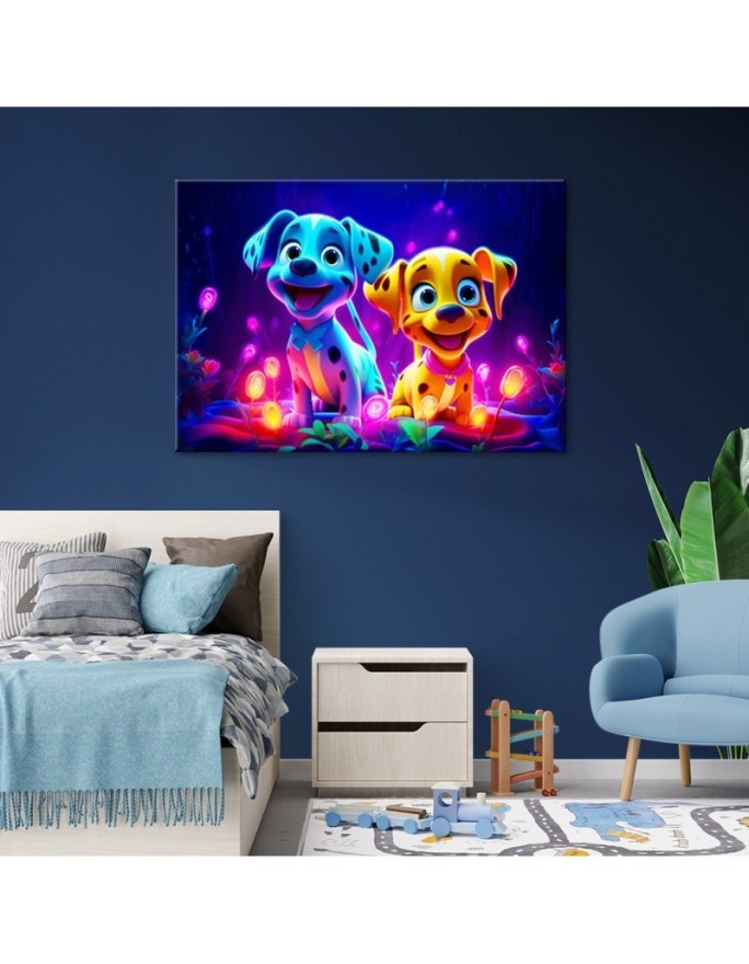 AI children's Canvas paintings - Cute cartoon dogs | FEEBY