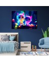 AI Canvas prints for children - Cute neon cats | FEEBY