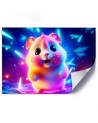 AI children's room Canvas paintings - Cute hamster neon | FEEBY