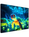Children's room Canvas pictures AI - Space turtle neon | FEEBY