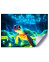 Children's room Canvas pictures AI - Space turtle neon | FEEBY