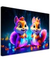 Children's room paintings AI - Neon cartoon squirrel | FEEBY