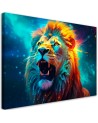 Beautiful Canvas paintings for the wall - Abstract Lion Neon AI | FEEBY