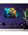 Beautiful Canvas paintings for the wall - Abstract Lion Neon AI | FEEBY