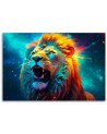 Beautiful Canvas paintings for the wall - Abstract Lion Neon AI | FEEBY