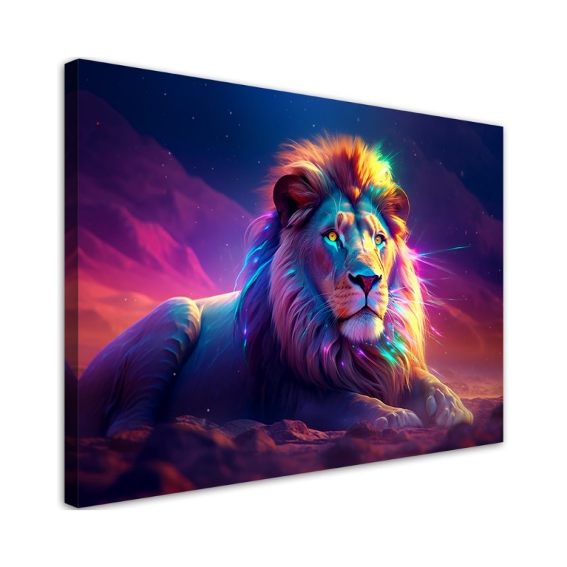 Stylish Canvas paintings for living room - Neon Lion Africa | FEEBY