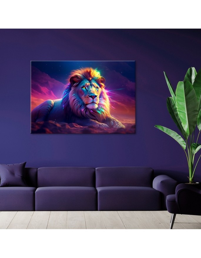 Stylish Canvas paintings for living room - Neon Lion Africa | FEEBY