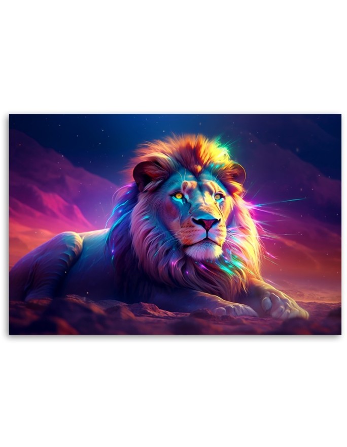 Stylish Canvas paintings for living room - Neon Lion Africa | FEEBY