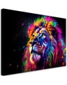 AI wall art painting - Neon colour lion | FEEBY