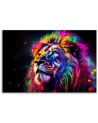 AI wall art painting - Neon colour lion | FEEBY