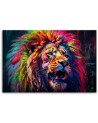 Printable wall painting AI - Neon Lion Colourful | FEEBY