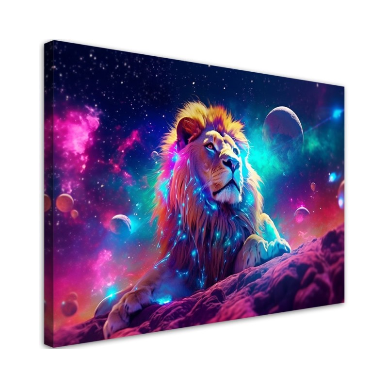 Wall painting AI - Neon Lion Abstract | FEEBY