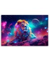 Wall painting AI - Neon Lion Abstract | FEEBY