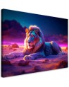 Modern paintings AI - Lion Nature Animal Neon | FEEBY