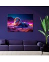 Modern paintings AI - Lion Nature Animal Neon | FEEBY