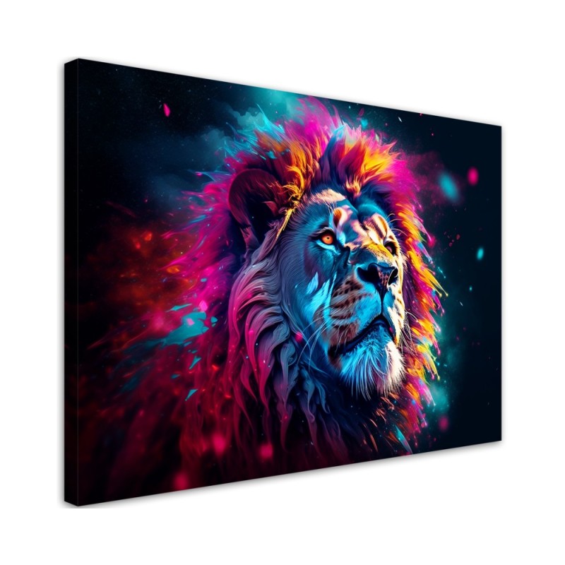The most fashionable paintings AI - Neon Lion Animal Africa | FEEBY