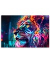 Stylish paintings for living room - Neon Animal Lion AI | FEEBY