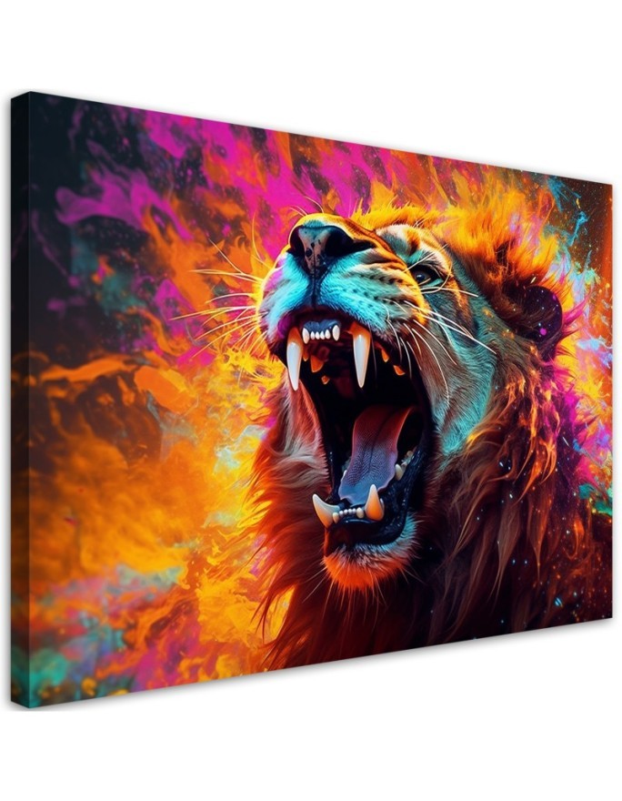 Modern AI wall paintings - Lion Roar Abstraction | FEEBY