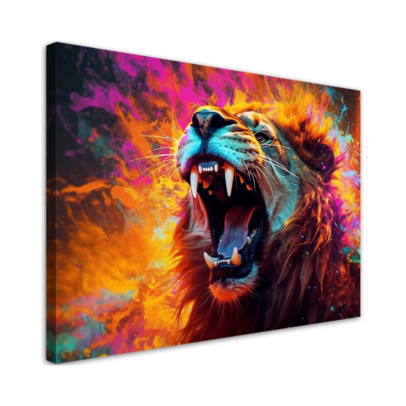 Modern AI wall paintings - Lion Roar Abstraction | FEEBY