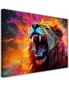 Modern AI wall paintings - Lion Roar Abstraction | FEEBY