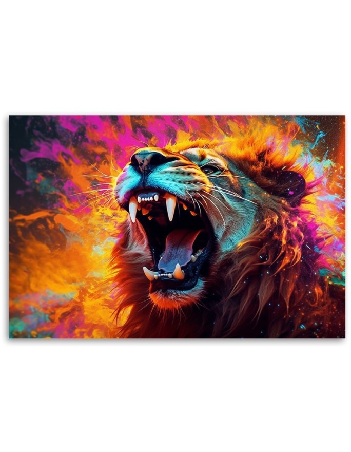 Modern AI wall paintings - Lion Roar Abstraction | FEEBY