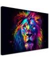 AI wall paintings - Colourful Neon Lion Portrait Ai | FEEBY