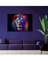 AI wall paintings - Colourful Neon Lion Portrait Ai | FEEBY