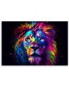 AI wall paintings - Colourful Neon Lion Portrait Ai | FEEBY
