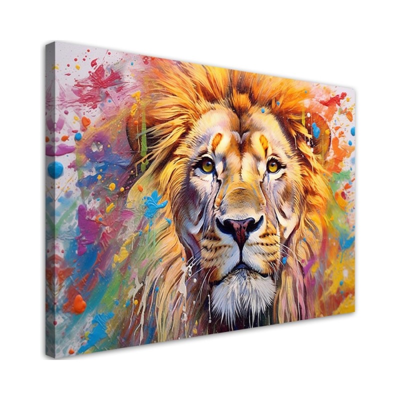 Stylish paintings for the living room - Lion Abstraction Watercolour AI | FEEBY